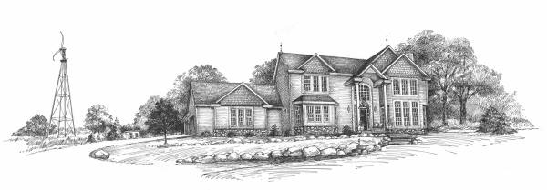 A Very Fine House, Line Art By Yvonne Pecor Mucci