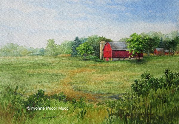 Cedarburg Barn Watercolor by Yvonne Pecor Mucci (Framed 18 x 14)