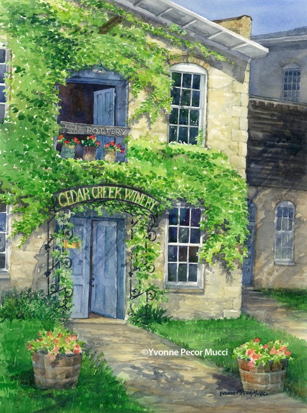 Cheers To You watercolor by Yvonne Pecor Mucci (Sold, Framed 16 x 20)