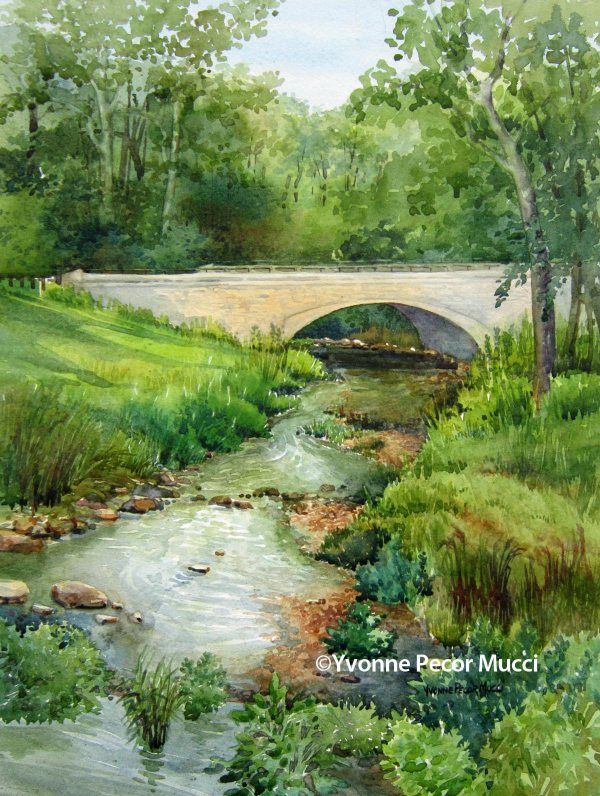 Leaving Mary Elmer watercolor by Yvonne Pecor Mucci