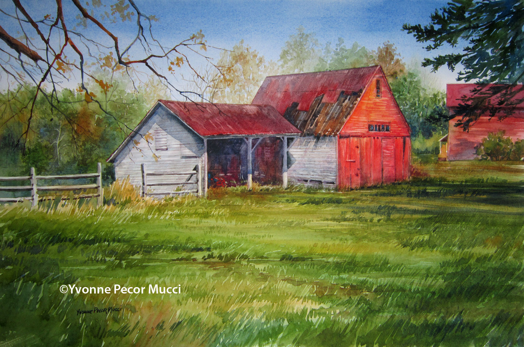 After The Storm watercolor by Yvonne Pecor Mucci