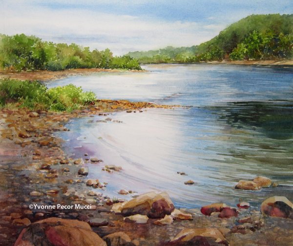 Marble Hill On The Delaware watercolor by Yvonne Pecor Mucci