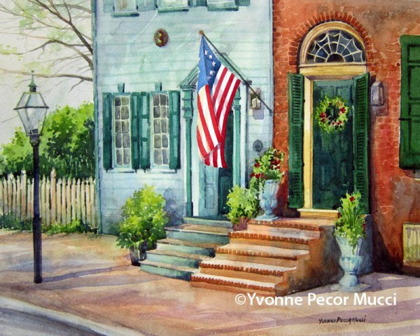 Salem Pride watercolor by Yvonne Pecor Mucci