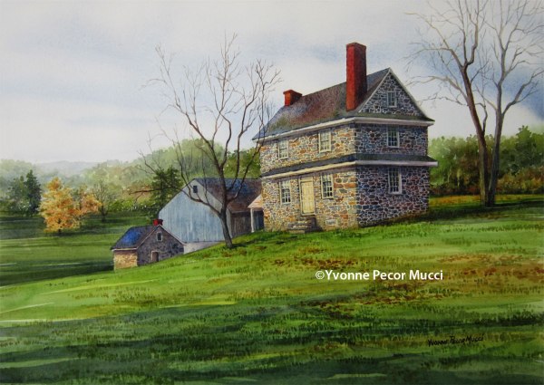 John Chad's House watercolor by Yvonne Pecor Mucci