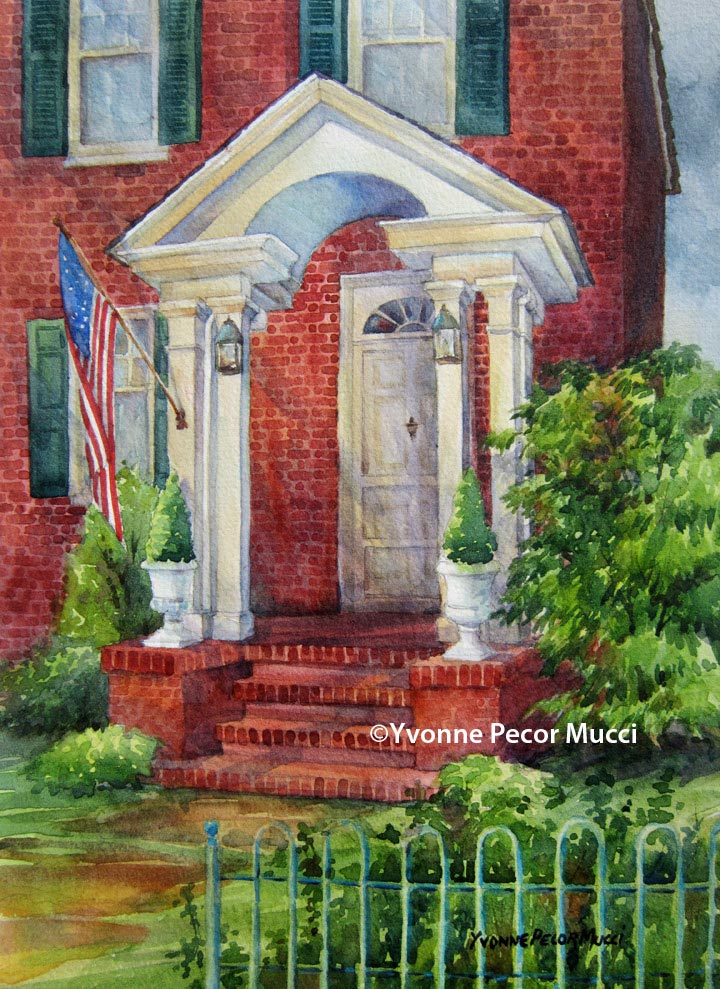 Libbys Place watercolor by Yvonne Pecor Mucci (Available, Framed 11 x 14)